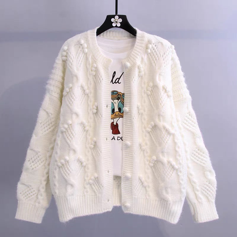 Retro knitted twist long sleeve sweater  014