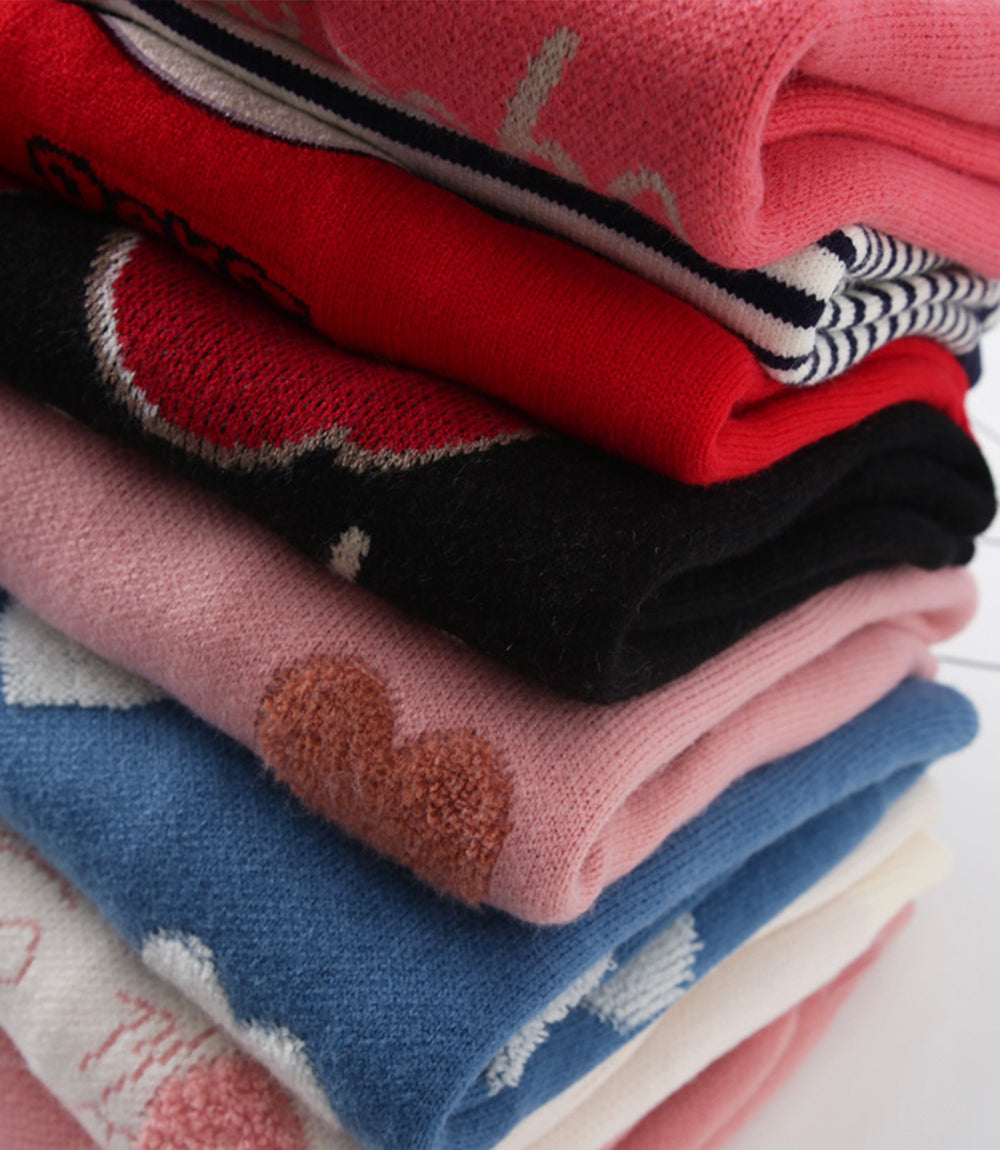 Sweater cute cherry love long sleeve sweater  046