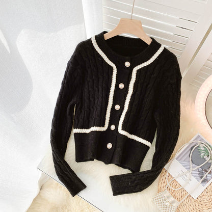 Cute knitted short long sleeve sweater  013