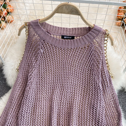 Cute cut-out long-sleeved sweater off shoulder sweater  038