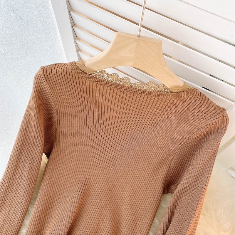 Simple Cardigan Lace Long Sleeve Sweater  020