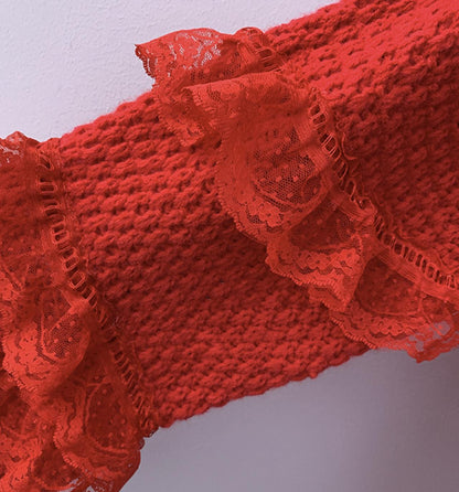 Cute cardigan lace long sleeve sweater  015