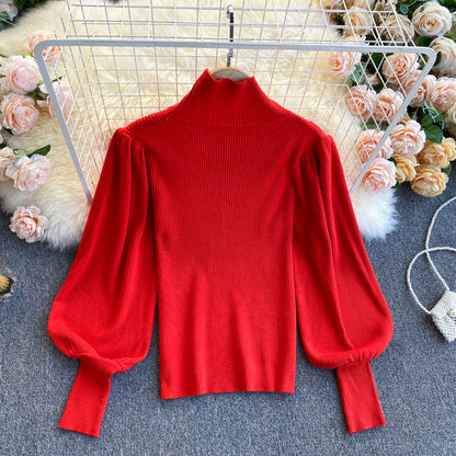 Elegant high neck long sleeve sweater  021