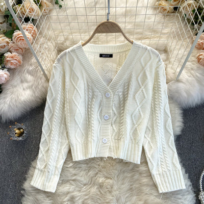 Fashionable knitted cardigan two-piece sweater 023