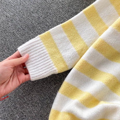 Cute striped long sleeve sweater 004