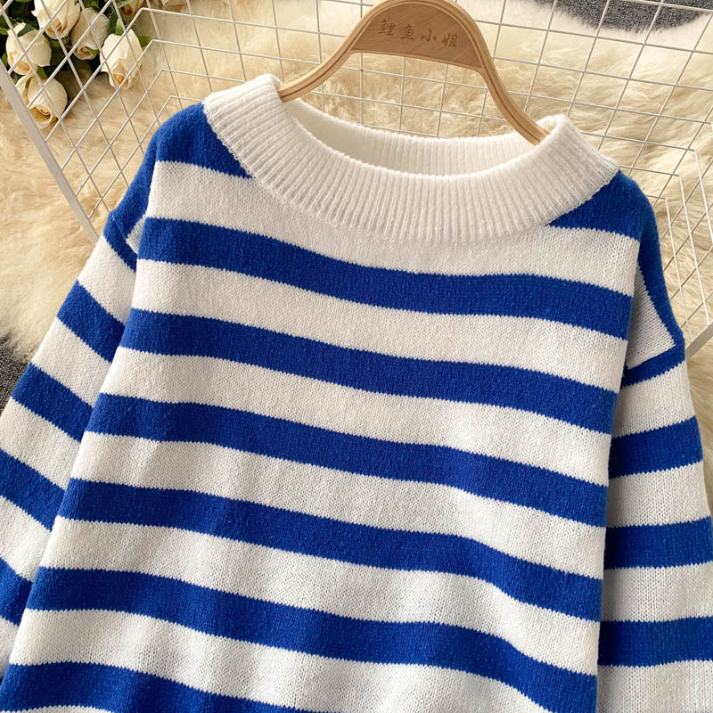 Cute striped long sleeve sweater 004