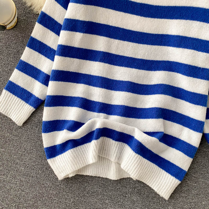 Cute striped long sleeve sweater 004
