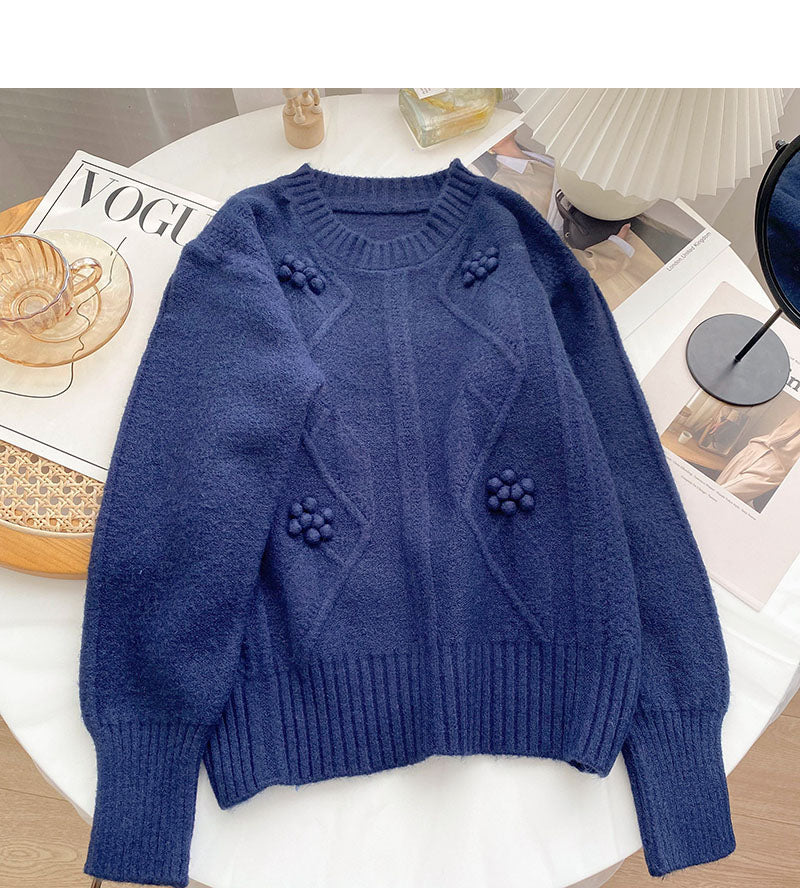 Three dimensional floret design personalized sweater  6002