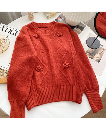 Three dimensional floret design personalized sweater  6002