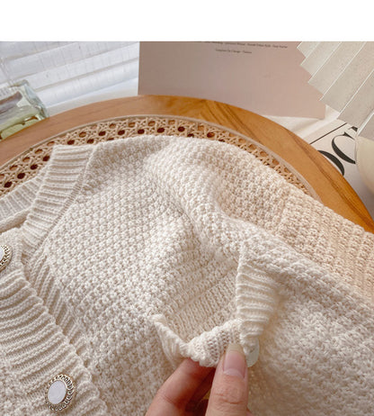 Korean retro loose short round neck top  5877