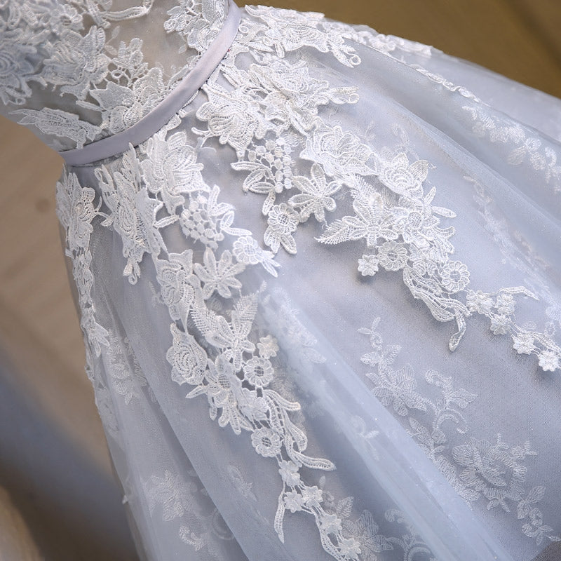 Cute A-line lace short prom dress,homecoming dresses  7536