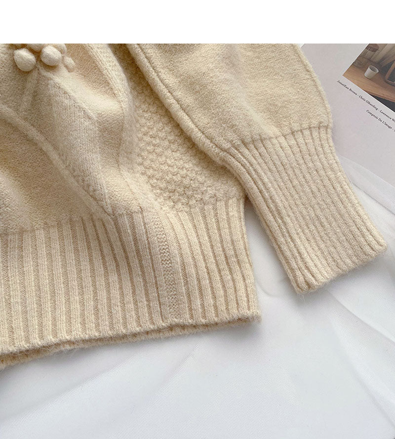 Three dimensional floret design personalized sweater  6002