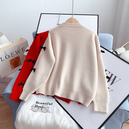 Gentle bow sweater sweater sweater top  5120