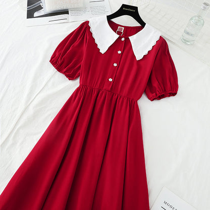 The new waistband shows a thin waist. French skirt fairy super fairy series  4673