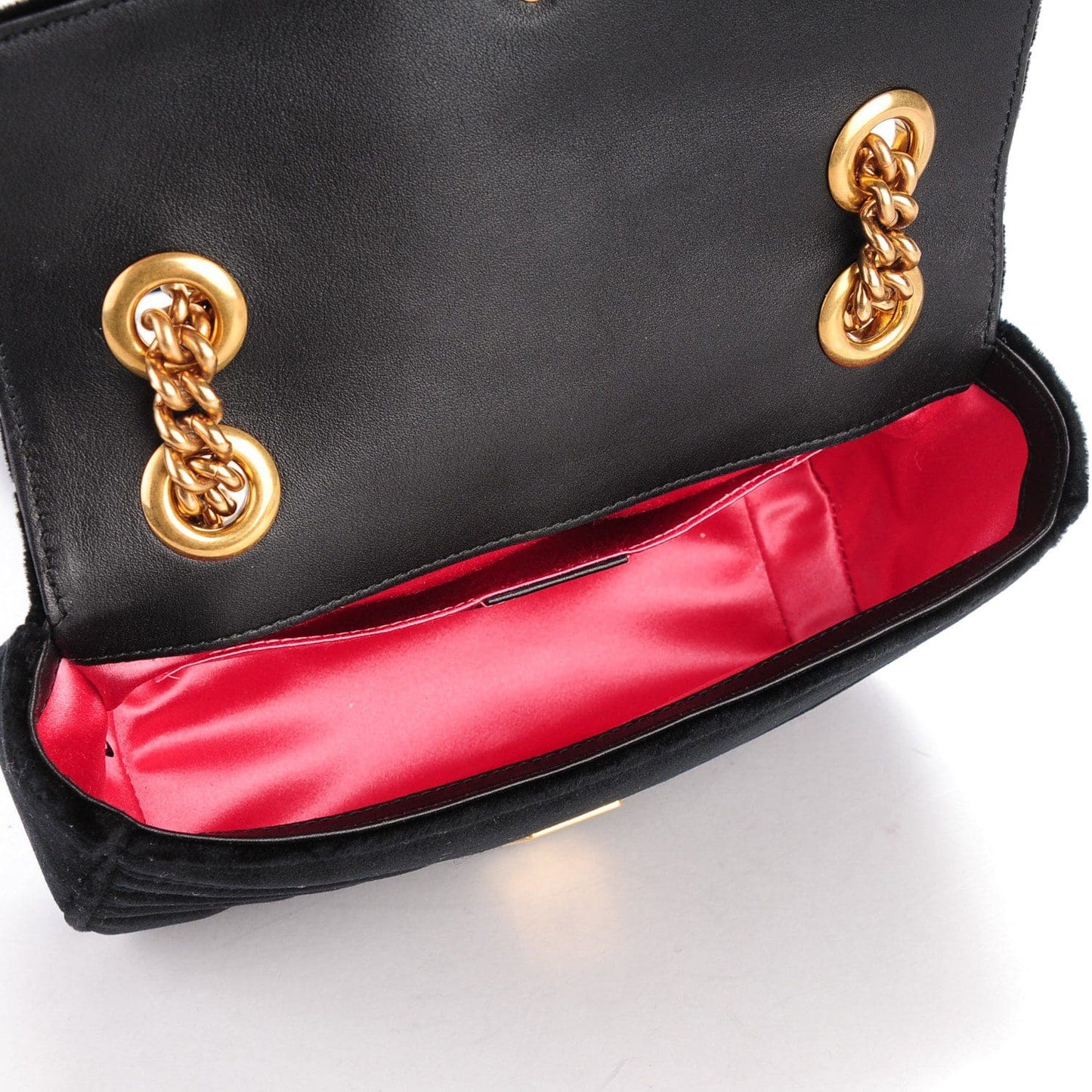 GUCCI Matelasse Velvet GG Marmont Mini Shoulder Bag (SHF-22601)