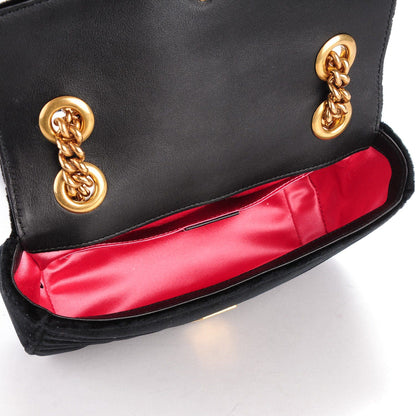 GUCCI Matelasse Velvet GG Marmont Mini Shoulder Bag (SHF-22601)