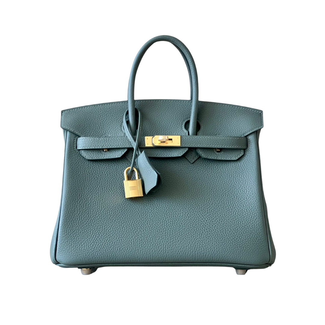 H BIRKIN 25 TOGO VERT ROUSSEAU  GOLD HARDWARE 25CM