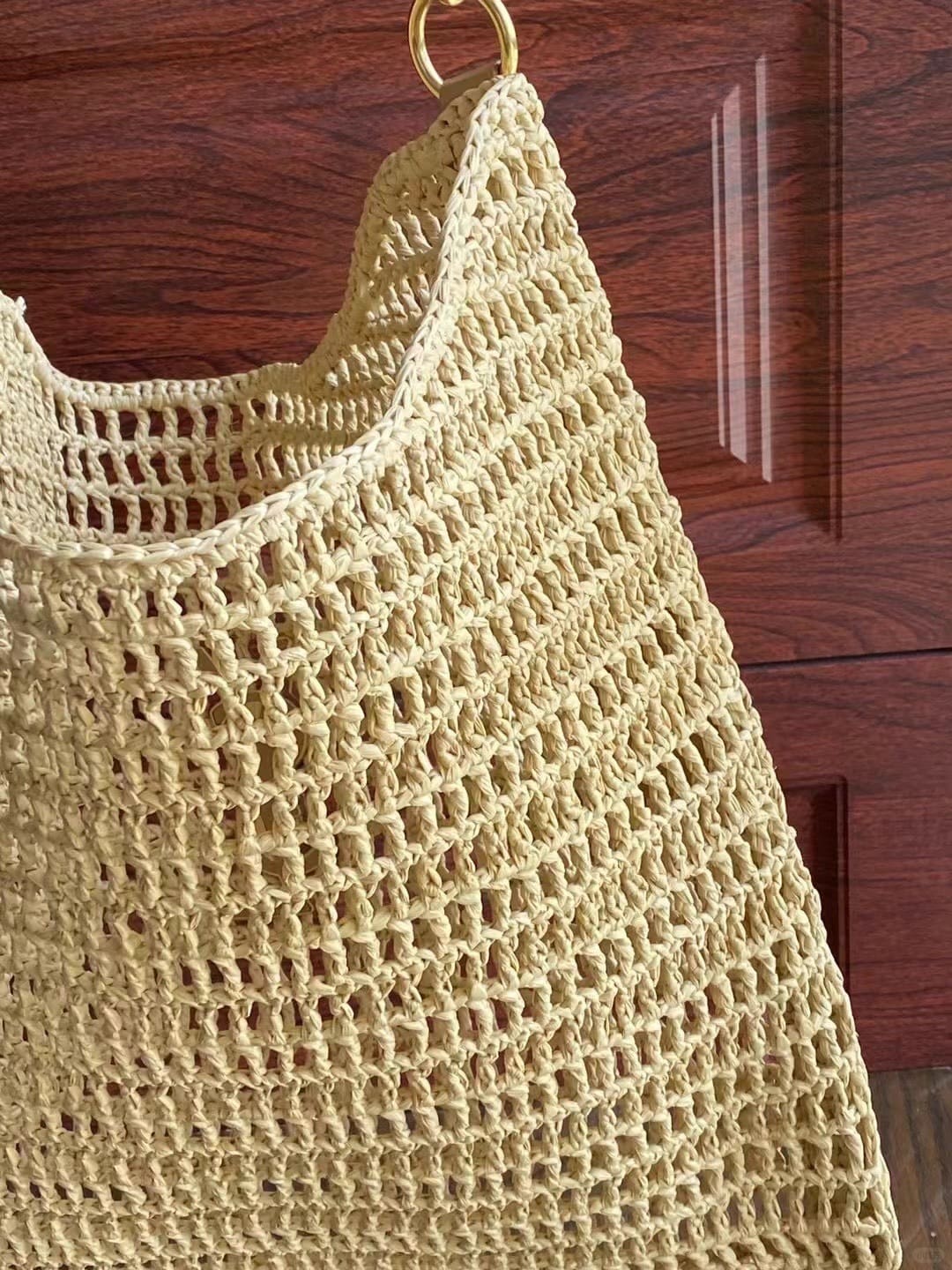 SAINT LAURENT Oxalis crochet raffia shoulder bag