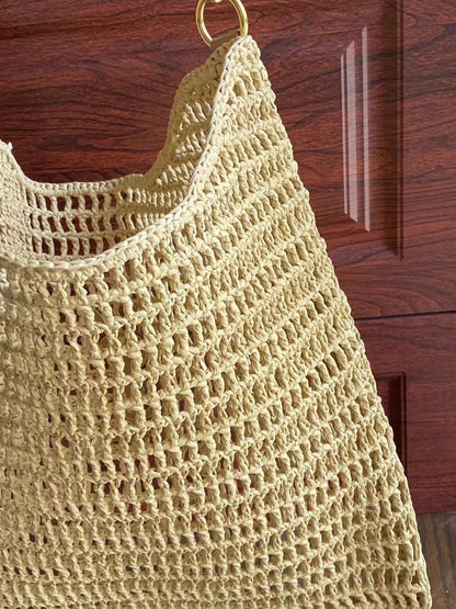 SAINT LAURENT Oxalis crochet raffia shoulder bag