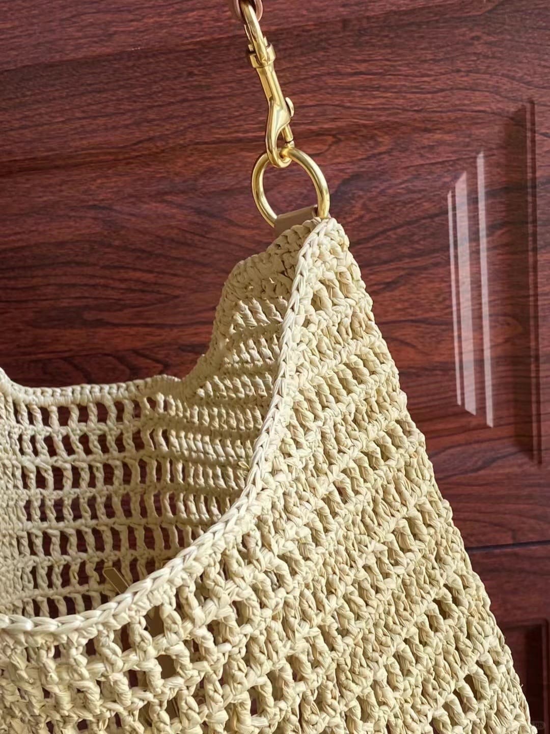 SAINT LAURENT Oxalis crochet raffia shoulder bag