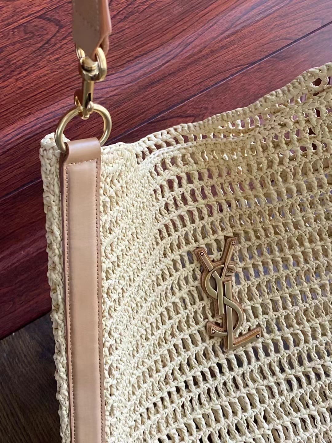 SAINT LAURENT Oxalis crochet raffia shoulder bag