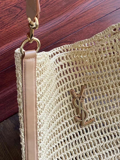 SAINT LAURENT Oxalis crochet raffia shoulder bag