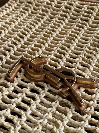 SAINT LAURENT Oxalis crochet raffia shoulder bag