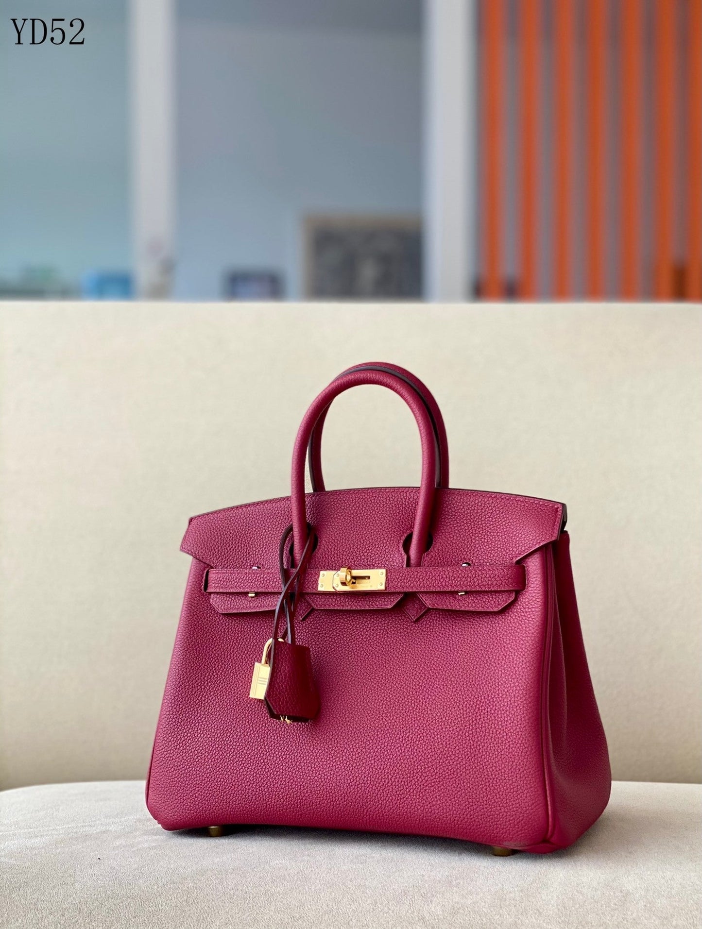 H BIRKIN 25 TOGO RED WINE  GOLD HARDWARE 25CM
