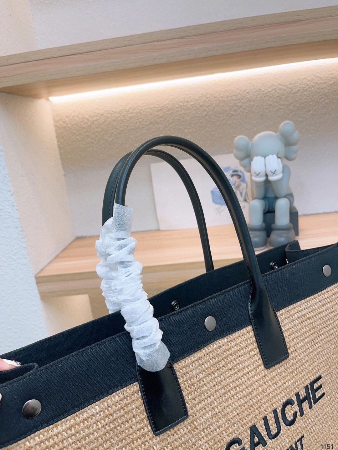 Saint Laurent Rive Gauche Raffia Tote