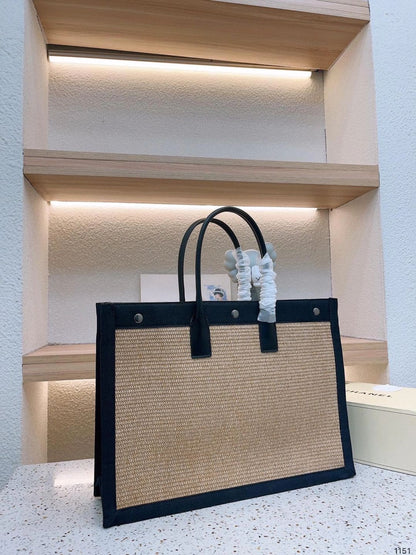 Saint Laurent Rive Gauche Raffia Tote
