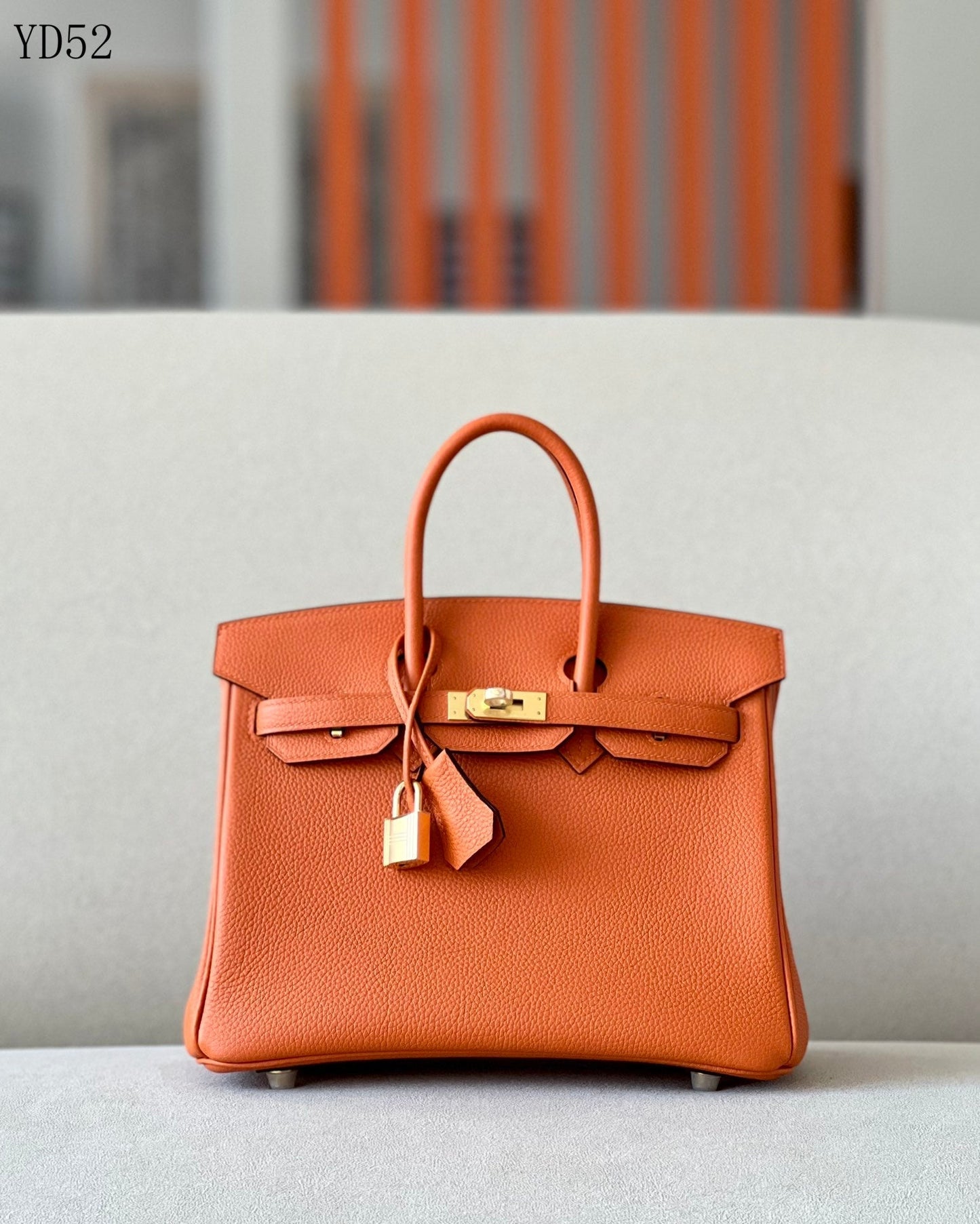 H BIRKIN 25 TOGO ORANGE  GOLD HARDWARE 25CM
