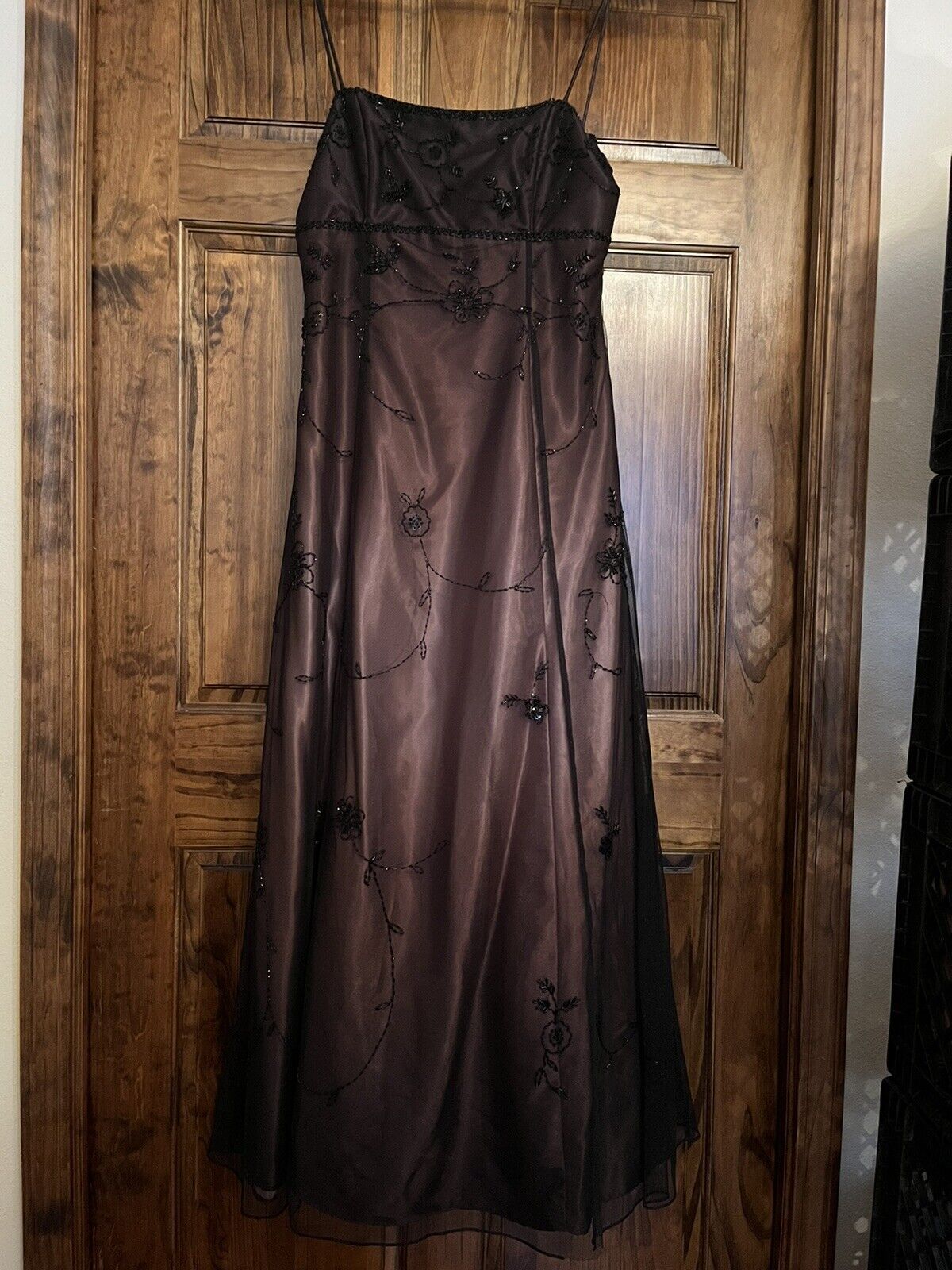 Pink Brown Vintage Exquisite Beaded Spaghetti Strap Long Tulle Elegant Ball Gown Evening Dress Party Dress Prom Dress gh3153