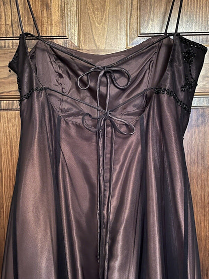 Pink Brown Vintage Exquisite Beaded Spaghetti Strap Long Tulle Elegant Ball Gown Evening Dress Party Dress Prom Dress gh3153