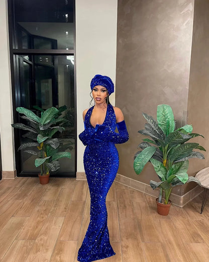 Red Shiny Pretty V Neck Long Bodycon Sexy Sequined Prom Dress Formal Evening Gown Party Dress gh3414
