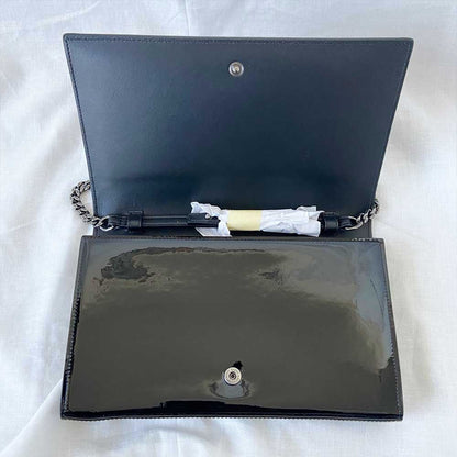 Saint Laurent Bellechasse Shoulder Bag Butterfly Cutout Black Leather Clutch