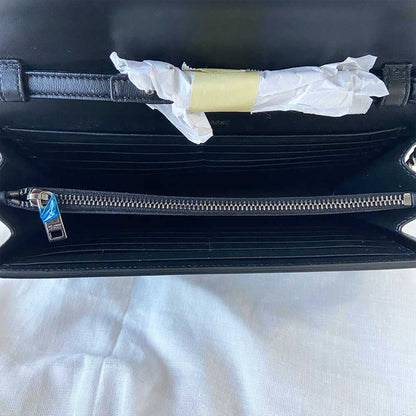 Saint Laurent Bellechasse Shoulder Bag Butterfly Cutout Black Leather Clutch