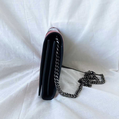 Saint Laurent Bellechasse Shoulder Bag Butterfly Cutout Black Leather Clutch