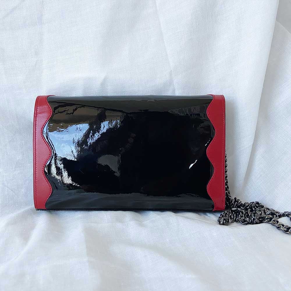 Saint Laurent Bellechasse Shoulder Bag Butterfly Cutout Black Leather Clutch