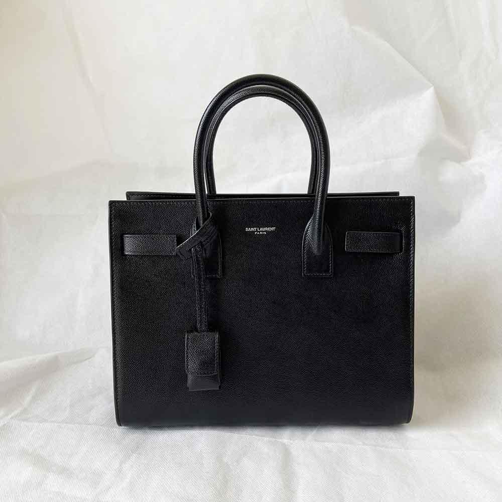 Saint Laurent Black Grained Leather Baby Sac De Jour