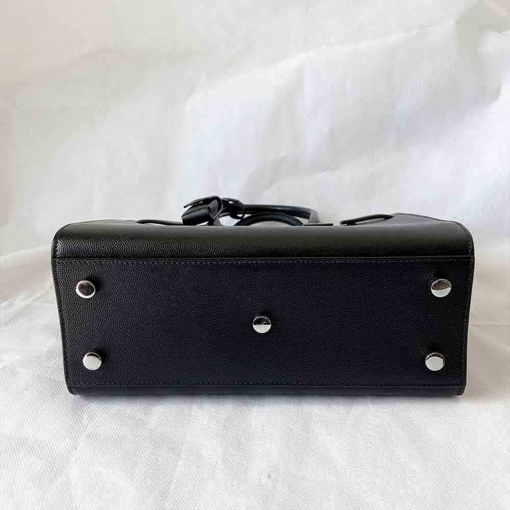 Saint Laurent Black Grained Leather Baby Sac De Jour