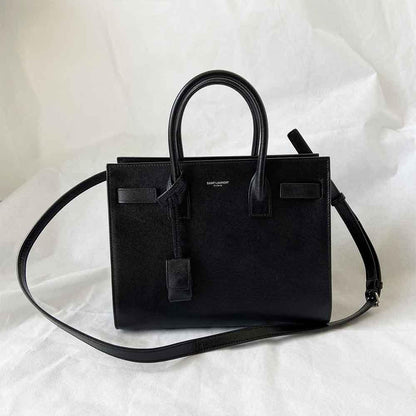 Saint Laurent Black Grained Leather Baby Sac De Jour