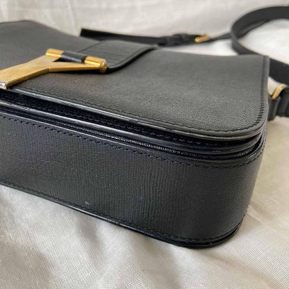 Saint Laurent Black Leather Medium Chyc Flap Bag