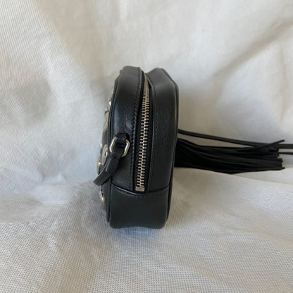 Saint Laurent Black Leather Monogram Heart Blogger Crossbody Bag