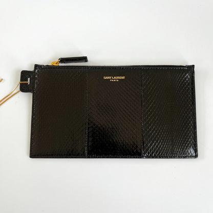 Saint Laurent Black Python Pouch