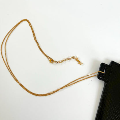 Saint Laurent Black Python Pouch
