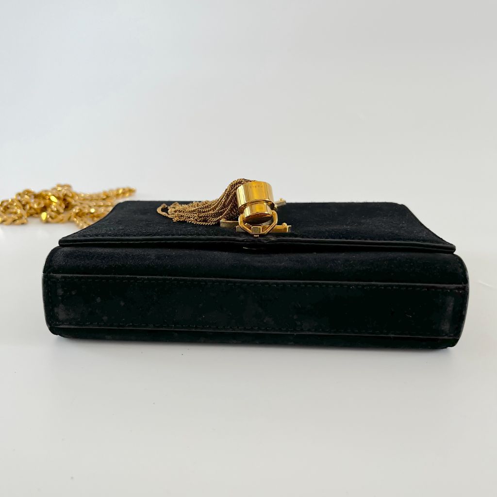 Saint Laurent black suede small Kate bag