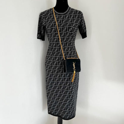 Saint Laurent black suede small Kate bag