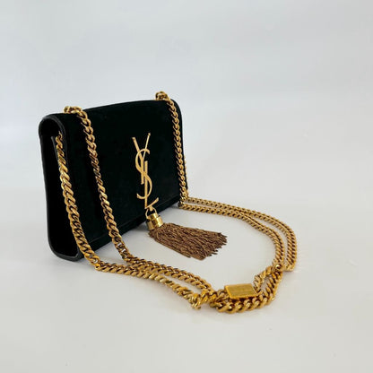 Saint Laurent black suede small Kate bag