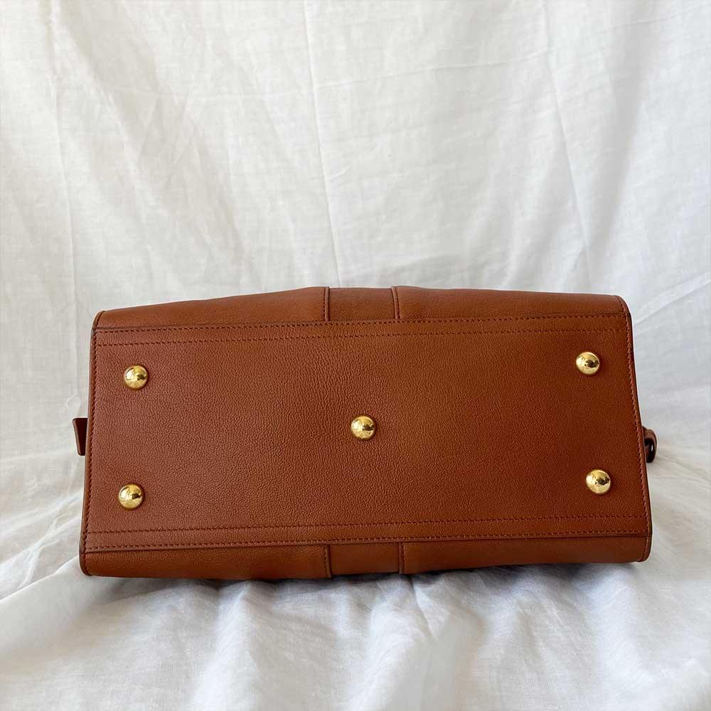 Saint Laurent Brown Leather Small Cabas Chyc Tote