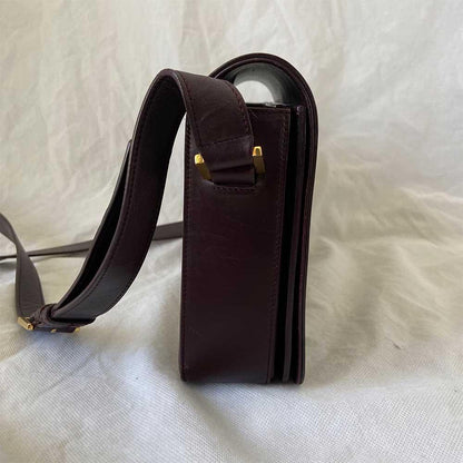 Saint Laurent Burgundy Leather Medium Monogram Université Flap Bag